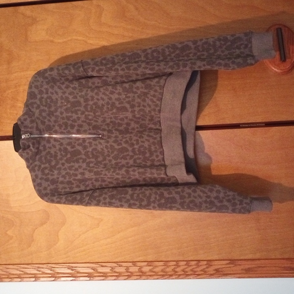 XL Cheetah Print Cropped Sweater